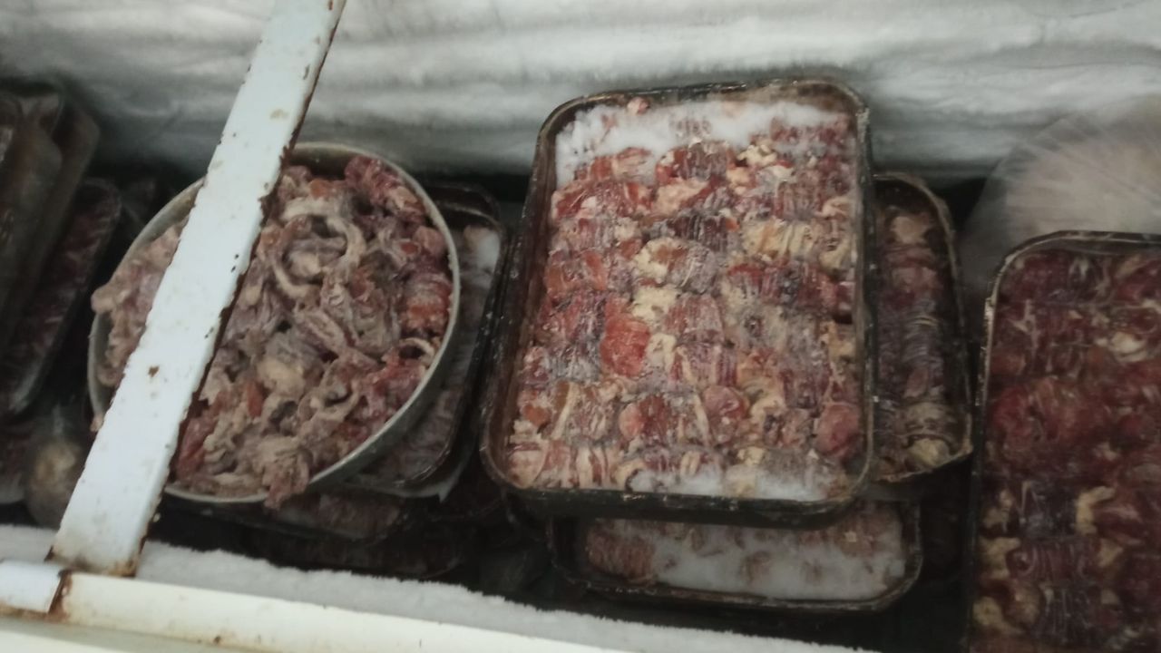 Halkın sağlığını tehlikeye atan 500 kilogram kokoreç imha edildi