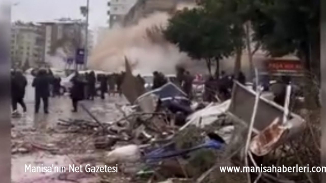 Gaziantep'te dehşet anları! Bina saniyeler içerisinde enkaza dönüştü