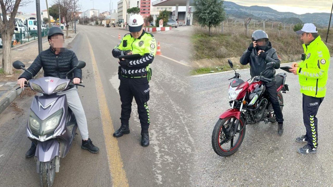 Manisa'da motosikletlere sıkı denetim!  Sürücülere ceza yağdı