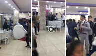 Düğünde meydan kavgası, masa ve sandalyeler havada böyle uçuştu