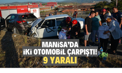 Manisa’da iki otomobil çarpıştı! 9 yaralı