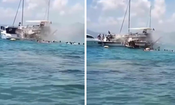 İzmir’de tur teknesi yandı! Yolcular denize atlayarak canını kurtardı