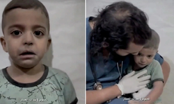 Yürek yakan görüntüler! Şoka giren Filistinli çocuk korkudan titredi... Doktor şefkatle sarılınca hüngür hüngür ağladı