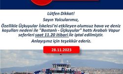 İzmir'de arabalı vapur seferleri iptal edildi