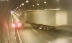 İzmir-Aydın Otoyolu'ndaki tünelde meydana gelen zincirleme kaza güvenlik kamerasında!
