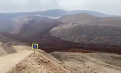 Erzincan'da altın madenindeki toprak kaymasından ilk görüntüler!