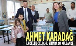 Ahmet Karadağ, İlkokulu okuduğu binada oy kullandı