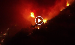 Selçuk Pamucak’taki yangın havadan böyle görüntülendi