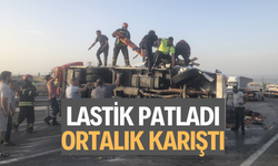Lastik patladı, ortalık karıştı