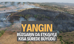 Yangın, rüzgarın da etkisiyle kısa sürede büyüdü