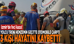 İzmir'de feci kaza! Yolcu treni hemzemin geçitte otomobile çarptı: 3 ölü