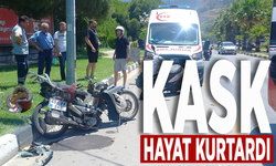 Manisa'da motosiklet kazası: Kask hayat kurtardı