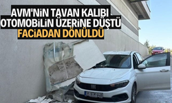 AVM'nin tavan kalıbı otomobilin üzerine düştü, faciadan dönüldü