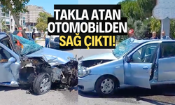 Takla atan otomobilden sağ çıktı