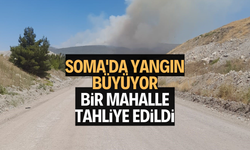 Soma'daki orman yangınında bir mahalle tahliye edildi