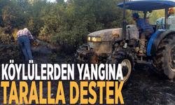 Köylülerden yangına taralla destek