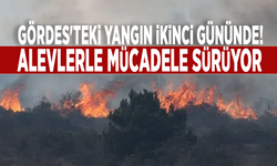 Gördes'teki yangın ikinci gününde! Alevlerle mücadele sürüyor