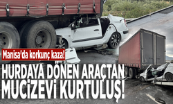 Manisa'da korkunç kaza: Hurdaya dönen araçtan mucizevi kurtuluş!