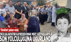 Okulda hayatını kaybeden minik Mert son yolculuğuna gözyaşlarıyla uğurlandı