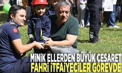 Minik ellerden büyük cesaret: Fahri itfaiyeciler görevde