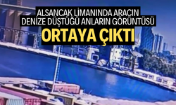 Alsancak limanında aracın denize düştüğü anların görüntüsü ortaya çıktı