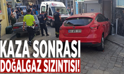 Kaza sonrası doğalgaz sızıntısı!