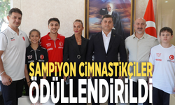 Şampiyon cimnastikçiler ödüllendirildi