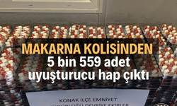 Makarna kolisinden 5 bin 559 adet uyuşturucu hap çıktı