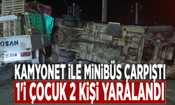 Kamyonet ile minibüs çarpıştı: 1'i çocuk 2 kişi yaralandı