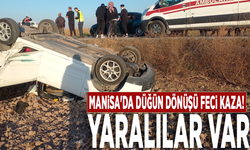 Manisa'da düğün dönüşü feci kaza! Yaralılar var