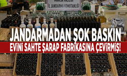 Jandarmadan şok baskın: Evini sahte şarap fabrikasına çevirmiş!