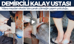 Unutulmaya yüz tutmuş meslek dallarından kalaycılığa Manisa'da hayat veriyor!