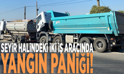 Seyir halindeki iki iş aracında yangın paniği!