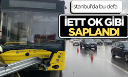 Kadıköy’de bariyerler İETT otobüsüne ok gibi saplandı