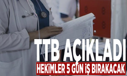 TTB açıkladı: Hekimler 5 gün iş bırakacak