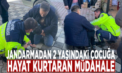 Jandarmadan 2 yaşındaki çocuğa hayat kurtaran müdahale