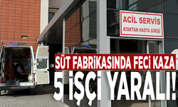 Süt fabrikasında feci kaza: 5 işçi yaralı!