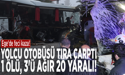 Ege'de feci kaza! Yolcu otobüsü tıra çarptı: 1 ölü, 3'ü ağır 20 yaralı!