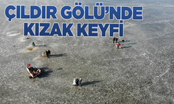 Çıldır Gölü'nde atlı kızak keyfi