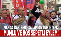 Manisa'daki sendikalardan TÜİK'e tepki: Mumlu ve boş sepetli eylem