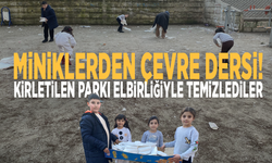 Miniklerden çevre dersi! Kirletilen parkı elbirliğiyle temizlediler