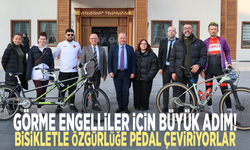 Görme engelliler için büyük adım! Bisikletle özgürlüğe pedal çeviriyorlar