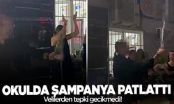 Öğretmen devlet okulundan şampanya patlattı