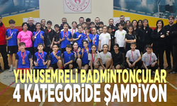 Yunusemreli badmintoncular 4 kategoride şampiyon