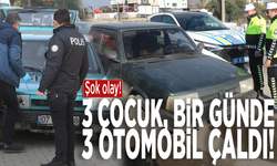 Şok olay! 3 çocuk, bir günde 3 otomobil çaldı!