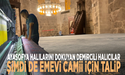 Ayasofya halılarını dokuyan Demircili halıcılar, şimdi de Emevi Camii için talip