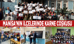 Manisa'nın ilçelerinde karne coşkusu