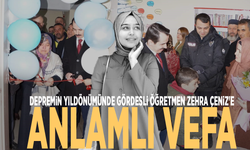 Depremin yıldönümünde Gördesli öğretmen Zehra Çeniz'e anlamlı vefa