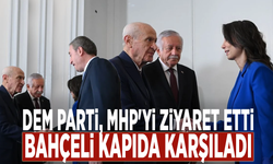 DEM Parti, MHP'yi ziyaret etti: Bahçeli kapıda karşıladı