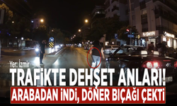 Trafikte dehşet anları! Arabadan indi, döner bıçağı çekti